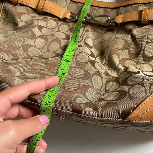 Coach Brown Signature Logo Tassle Purse Large - Picture 12 of 14